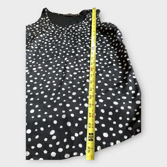 The Limited Polka Dot Sleeveless Top Black White Large Top Sheer Back Everyday - Picture 2 of 9